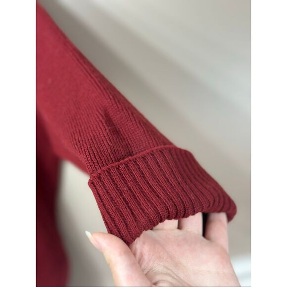 Vintage FILSON Burgundy Knitted 100% Virgin Wool Guide Women's Sweater XXL USA - Picture 3 of 9